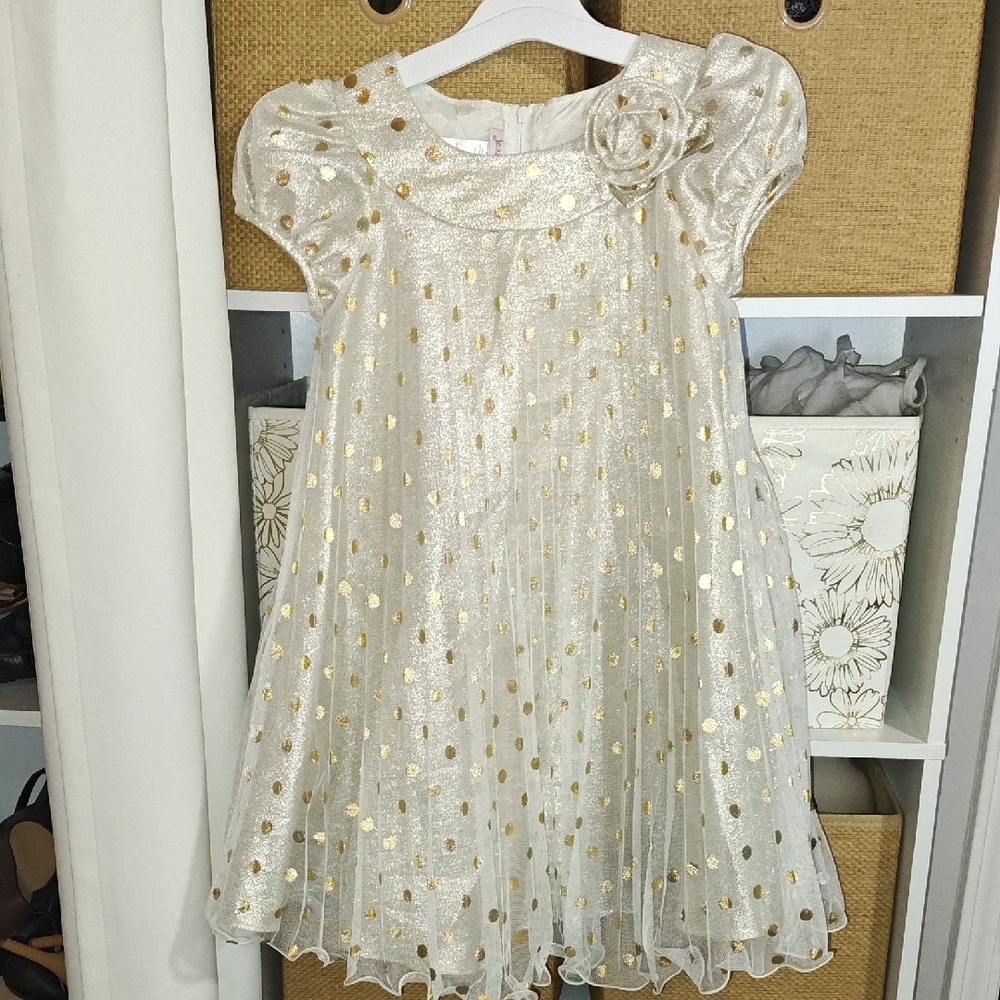Jessica Ann Ruffle Polka Dot Shiny Dress